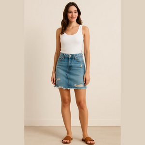 Gap Distressed Denim Skirt Size 27